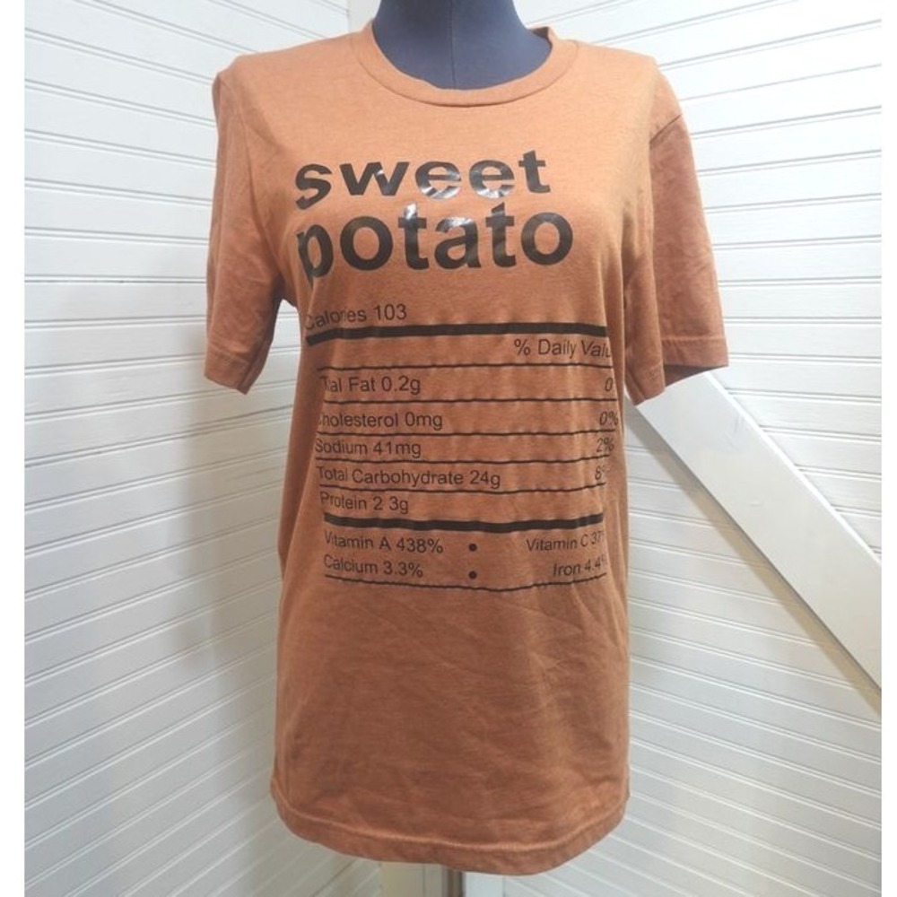 Thanksgiving Shirt Size Small Sweet Potato Nutritional Facts Funny Parody Tee